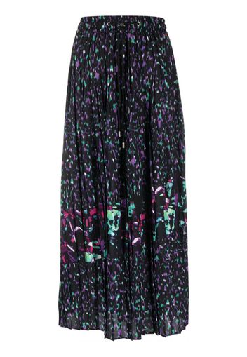 BOSS abstract-pattern print midi skirt - Schwarz