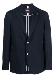 BOSS waffle-knit virgin wool-blend blazer - Blau