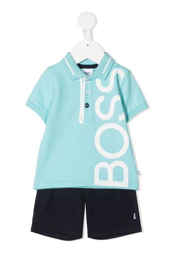 BOSS Kidswear Poloshirt-Set mit Maxi-Logo - Blau