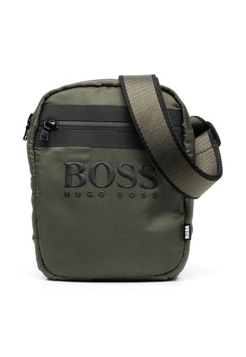 BOSS Kidswear Schultertasche mit Logo-Print - Grün