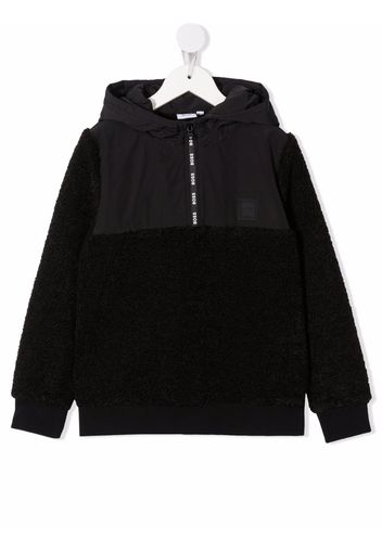 BOSS Kidswear Hoodie aus Faux Shearling - Schwarz