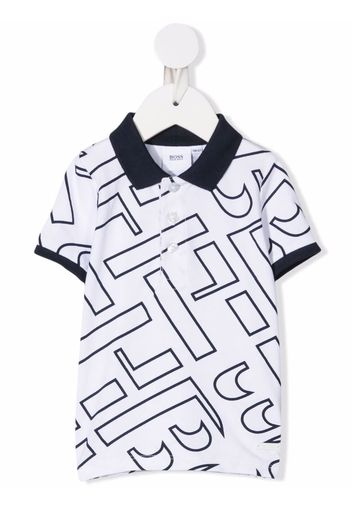 BOSS Kidswear Poloshirt mit Logo-Print - Weiß