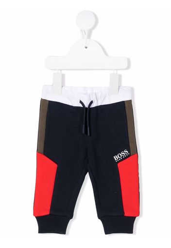 BOSS Kidswear Jogginghose in Colour-Block-Optik - Blau