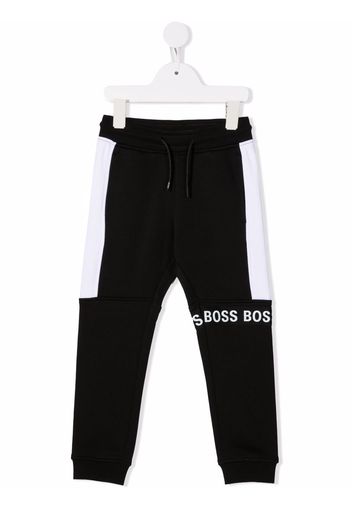 BOSS Kidswear Jogginghose in Colour-Block-Optik - Schwarz