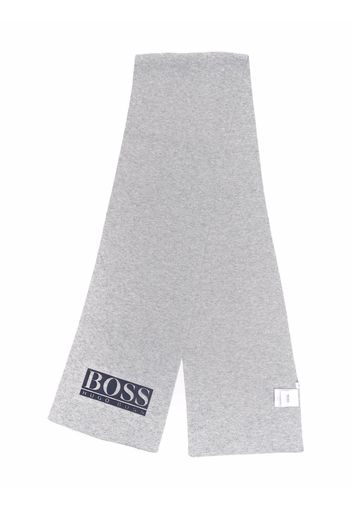 BOSS Kidswear Schal mit Logo-Print - Grau