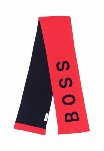 BOSS Kidswear logo embroidered scarf - Rot