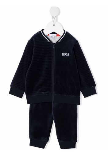 BOSS Kidswear logo two-piece tracksuit set - Blau