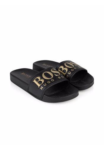 BOSS Kidswear raise-metallic slides - Schwarz