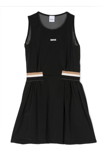 BOSS Kidswear contrasting-waistband sleeveless dress - Schwarz