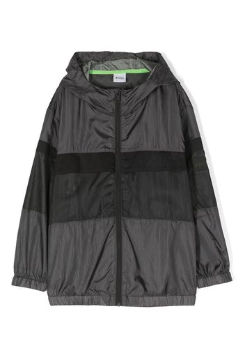 BOSS Kidswear logo-print hooded jacket - Grau