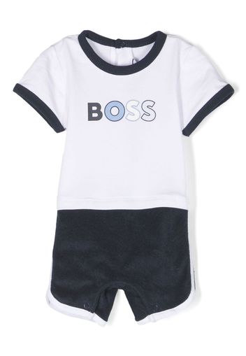 BOSS Kidswear logo-print babygrow set - Blau