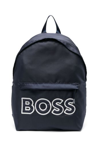 BOSS Kidswear logo-print backpack - Blau