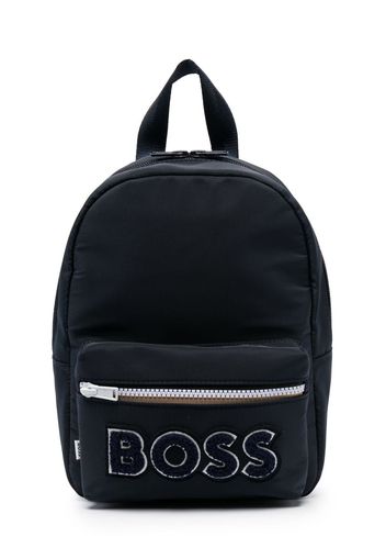 BOSS Kidswear logo-print backpack - Blau