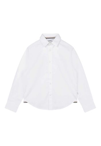 BOSS Kidswear logo-embroidered long-sleeve shirt - Weiß