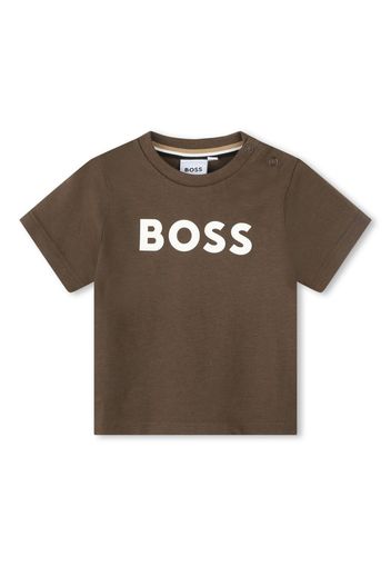 BOSS Kidswear logo-print cotton T-shirt - Braun