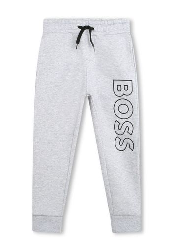 BOSS Kidswear logo-print cotton track pants - Grau