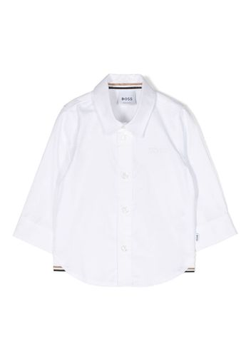 BOSS Kidswear logo-embroidered cotton shirt - Weiß