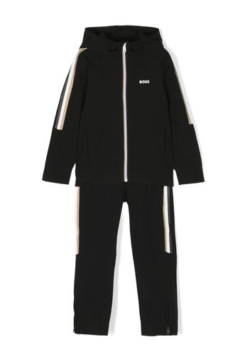 BOSS Kidswear logo-print two-piece tracksuit set - Schwarz