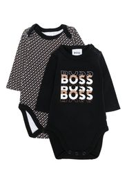 BOSS Kidswear Strampler-Set mit Monogramm-Print - Schwarz