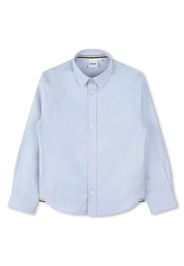 BOSS Kidswear logo-embroidered cotton shirt - Blau