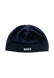 BOSS Kidswear logo-embroidered beanie - Blau