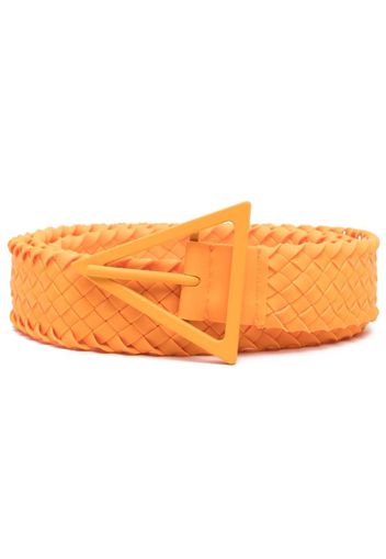 Bottega Veneta raffia buckle belt - Orange