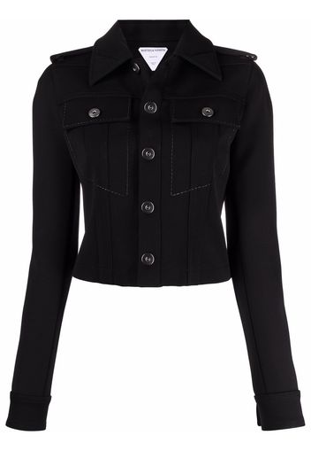 Bottega Veneta stitch-detail fitted jacket - Schwarz