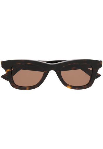 Bottega Veneta Eyewear Eckige Sonnenbrille in Schildpattoptik - Braun