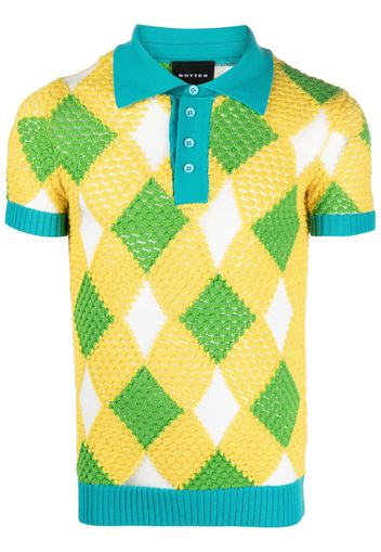 Botter geometric-pattern knitted polo shirt - Gelb