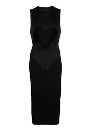 Botter sleeveless ribbed midi dress - Schwarz