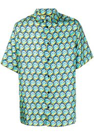 Botter dolphin-print silk shirt - Blau