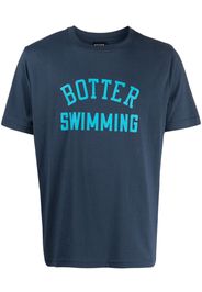 Botter flocked-logo organic cotton T-shirt - Blau