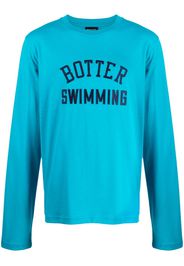 Botter logo-embroidered organic cotton T-shirt - Blau