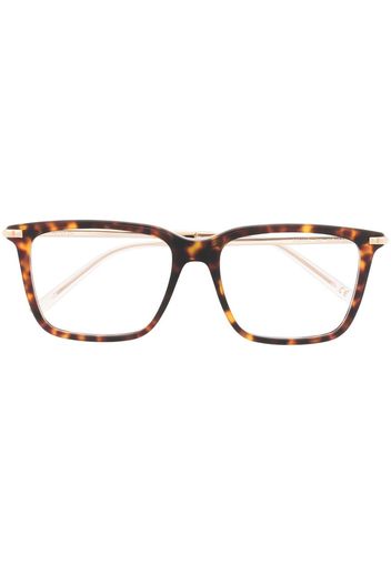 Boucheron Eyewear tortoiseshell rectangle-frame glasses - Braun