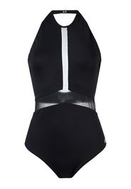 Brigitte Badeanzug mit semi-transparentem Einsatz - Schwarz