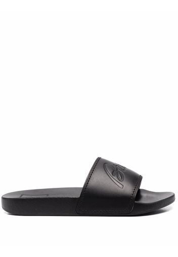 Brioni debossed-logo slides - Schwarz