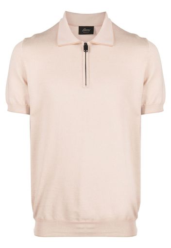 Brioni half-zip knitted polo top - Nude