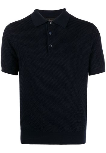 Brioni waffle-knit polo shirt - Blau