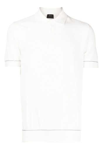 Brioni textured cotton polo - Weiß