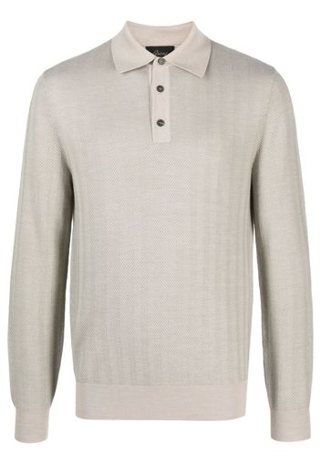 Brioni long-sleeve wool polo shirt - Nude