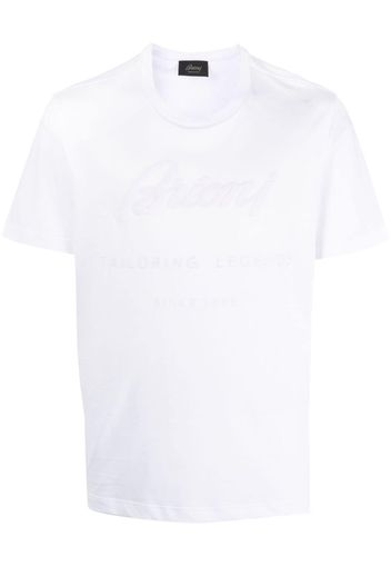 Brioni logo-appliqué cotton T-shirt - Weiß