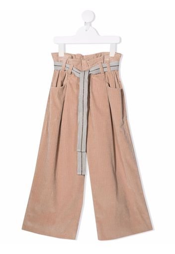 Brunello Cucinelli Kids Hose mit Paperbag-Taille - Nude