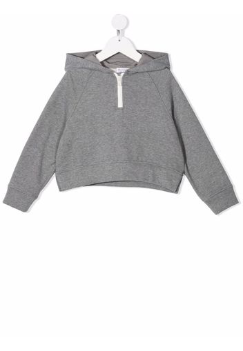 Brunello Cucinelli Kids Cropped-Hoodie mit Reißverschluss - Grau