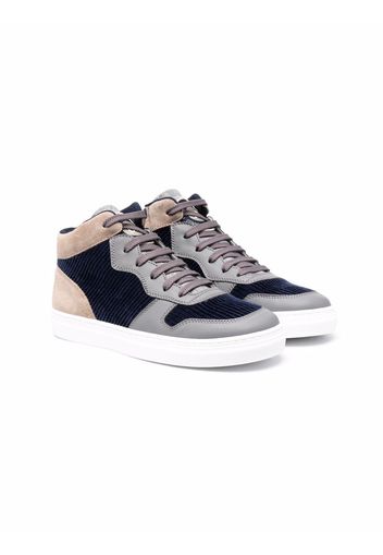 Brunello Cucinelli Kids High-Top-Sneakers aus Cord - Blau