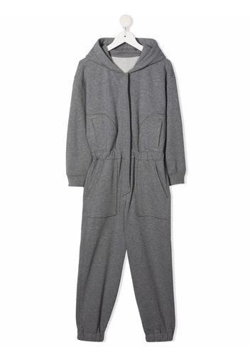 Brunello Cucinelli Kids Jumpsuit mit Kapuze - Grau