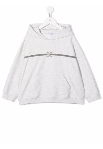 Brunello Cucinelli Kids Sweatshirt mit Logo-Print - Grau