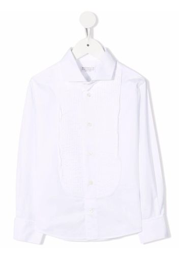 Brunello Cucinelli Kids Geripptes Hemd - Weiß