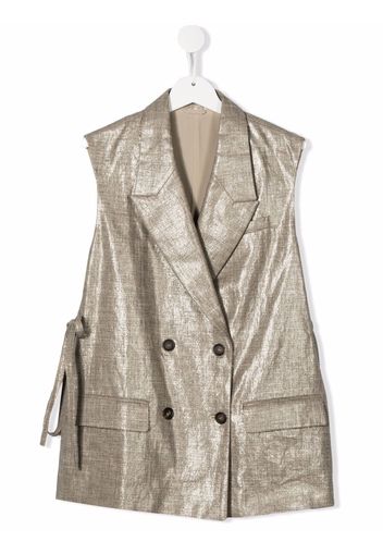 Brunello Cucinelli Kids TEEN double-breasted gilet - Gold