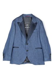 Brunello Cucinelli Kids peak-lapel linen/flax blazer - Blau