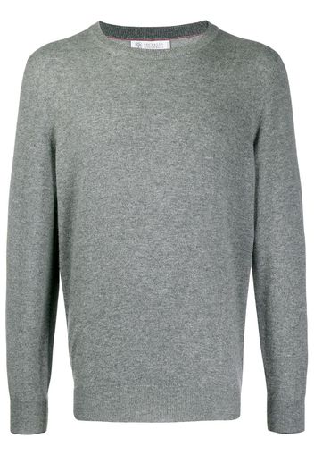 Brunello Cucinelli Kaschmirpullover mit Rundhalsausschnitt - Grau